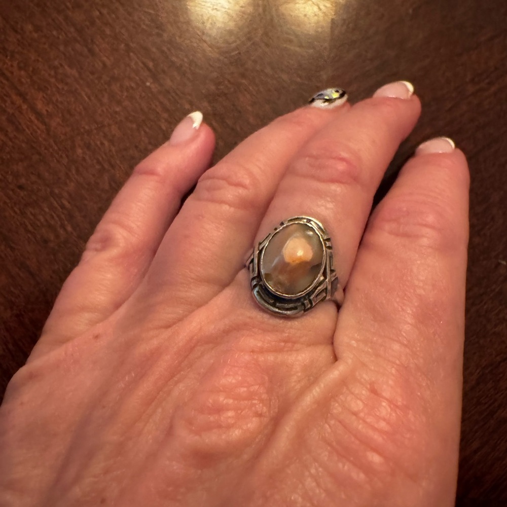 Vintage Mobe Pearl Ring in Sterling